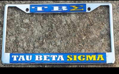 Tau Beta Sigma Blue Mirror Back Tag