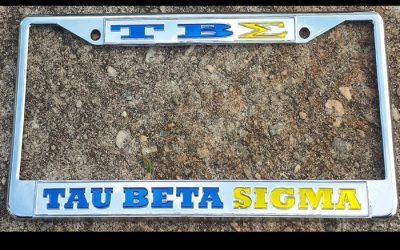 Tau Beta Sigma Clear Mirror Back Tag