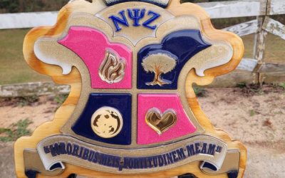 Nu Psi Zeta Wood and Acrylic Crest