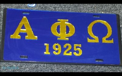 Alpha Phi Omega License Plate