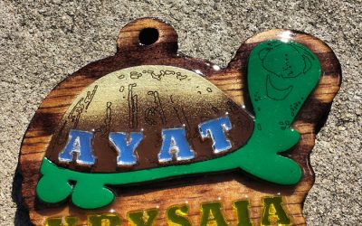 4in Are You A Turtle Tiki with Gold Letters