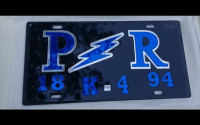 Pershing Rifles Black License Plate With Company